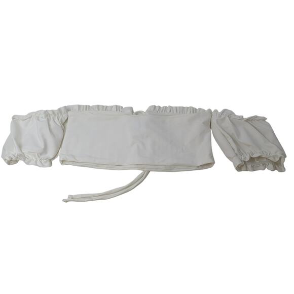 Oceanus X Cinta The Label Off The Shoulder Beaded Bikini Top Size Medium White‎ - Picture 3 of 6